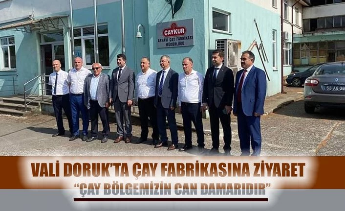 VALİ DORUK, ARHAVİ ÇAY FABRİKASINI ZİYARET ETTİ