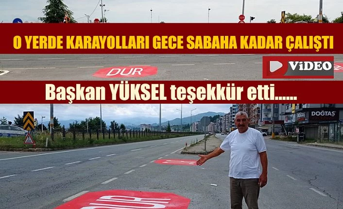 O yerde düzenleme yapıldı.