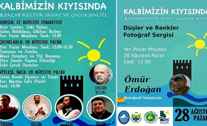 Pazar Kültür Sanat ve Çocuk Şenliğinde, yöresel sanatçılar konser verecek