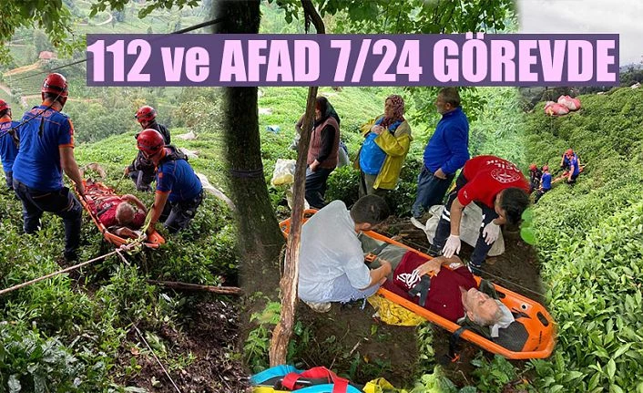 Teleferik çarpan vatandaşa 112 ve AFAD müdahale etti