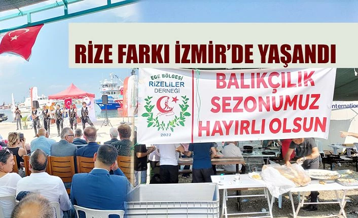 Rizeliler İzmir’de Balıkçıları Horonla denize yolcu ettiler