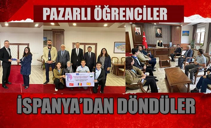 İspanya’dan döndüler, Kaymakam Akın’ı ziyaret ettiler