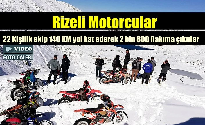 Motorlarla 30 Cm Karda zirveye çıktılar