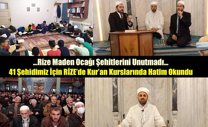 RİZE’DE KUR’AN KURSLARINDA HATİM, CAMİİ’DE MEVLİD OKUNDU