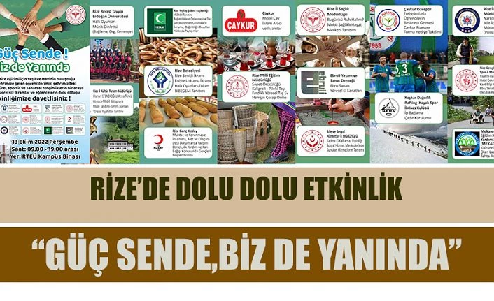 Rize’de üniversite öğrencileri “Güç Sende, Biz De Yanında” etkinliğinde buluşacak