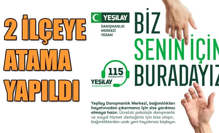 YEŞİLAY ŞUBELERİNE ATAMALAR YAPILDI