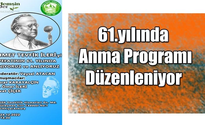 Ankara’da Hemşehrileri Anma Programı Düzenliyor