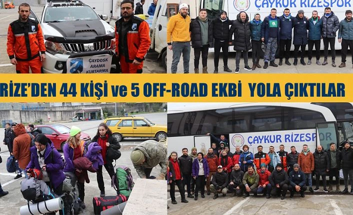 Rize kurtarma ekibi yola çıktı