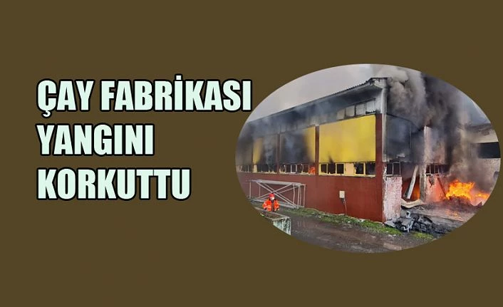 ÇAY FABRİKASINDA KORKUTAN YANGIN