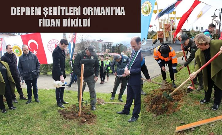 ‘DEPREM ŞEHİTLERİ ORMANI’ NA FİDAN DİKİLDİ