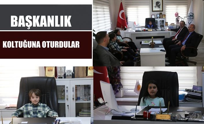 BAŞKANLIK KOLTUĞUNA ÇOCUKLAR OTURDU