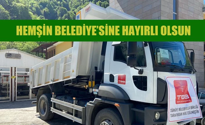 Hemşin Belediyesine Damperli Kamyon Hibe Edildi