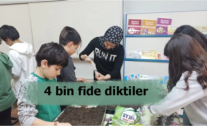 MİNİK ÖĞRENCİLER FİDE DİKTİ