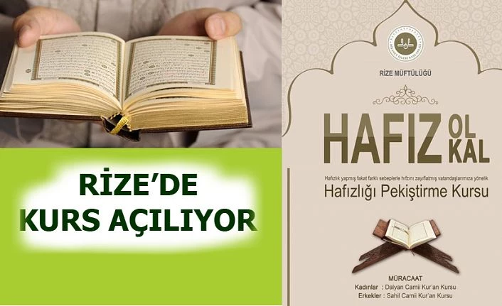 Rize Müftülüğünden Hafızlığı Pekiştirme Kursu