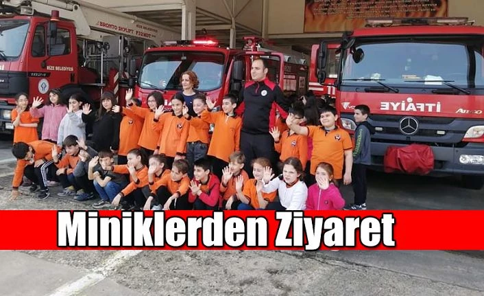 RİZE’DE MİNİK YÜREKLERDEN İTFAİYECİ ABİLERİNE ZİYARET