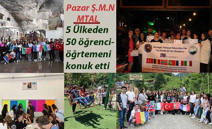 Pazar ‘a 5 ülkeden 50 öğrenci ve öğretmen geldi