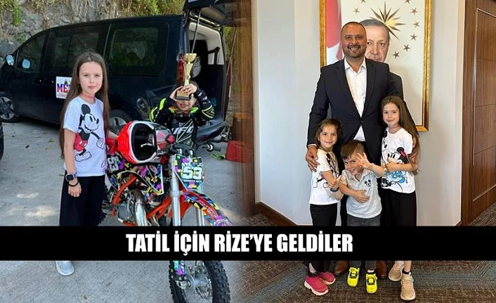 Motokrosçu  şampiyon küçük kız kardeşler memleketleri Rize
