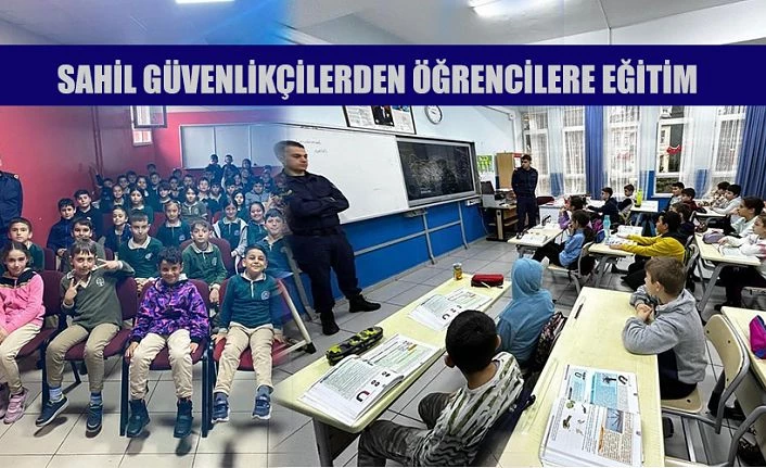 HOPADA SAHİL GÜVENLİKÇİLERDEN ÖĞRENCİLERE EĞİTİM