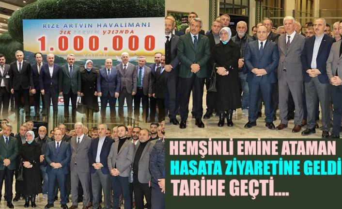 Rize-Artvin Havalimanı’nın bu yıl ki 1 milyonuncu yolcusu törenle karşılandı